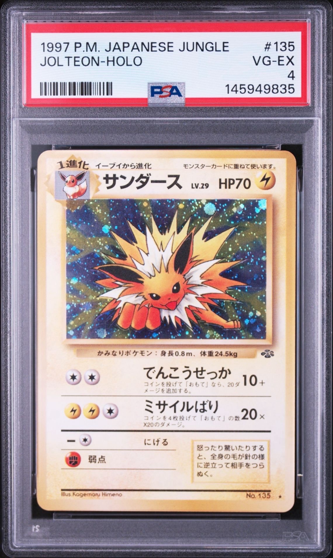 サンダース R: 旧裏 [PMCG2 No.135](拡張パック「ポケモンジャングル
