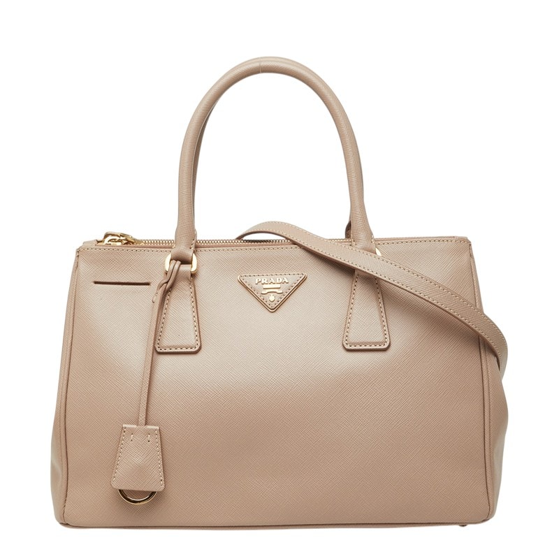 プラダ 三角ロゴプレート ガレリア ハンドバッグ ショルダーバッグ 2WAY BN1801 ピンク サフィアーノレザー レディース PRADA 中古