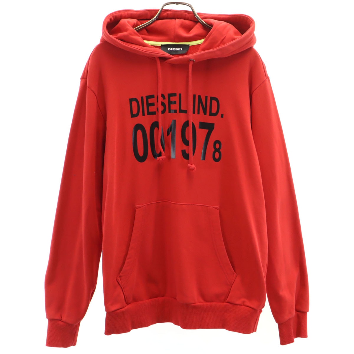 美品 DIESEL ディーゼル ブルガリア製 長袖 スウェットパーカー S レッド