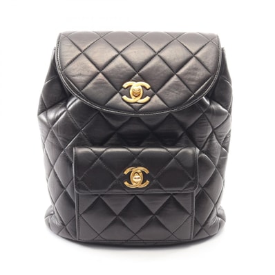 シャネル CHANEL マトラッセ リュックサック バックパック バッグ ラムスキン(羊革) レディース ブラック系 【中古】