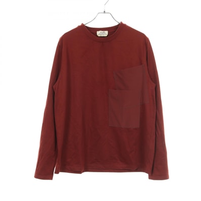 エルメス HERMES ダブルポケット 長袖Tシャツ 衣料品 トップス コットン メンズ ボルドー系 【中古】