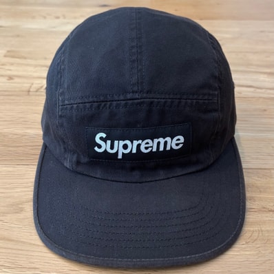 Supreme Washed Chino Twill Camp Cap (26SS) "Black"
