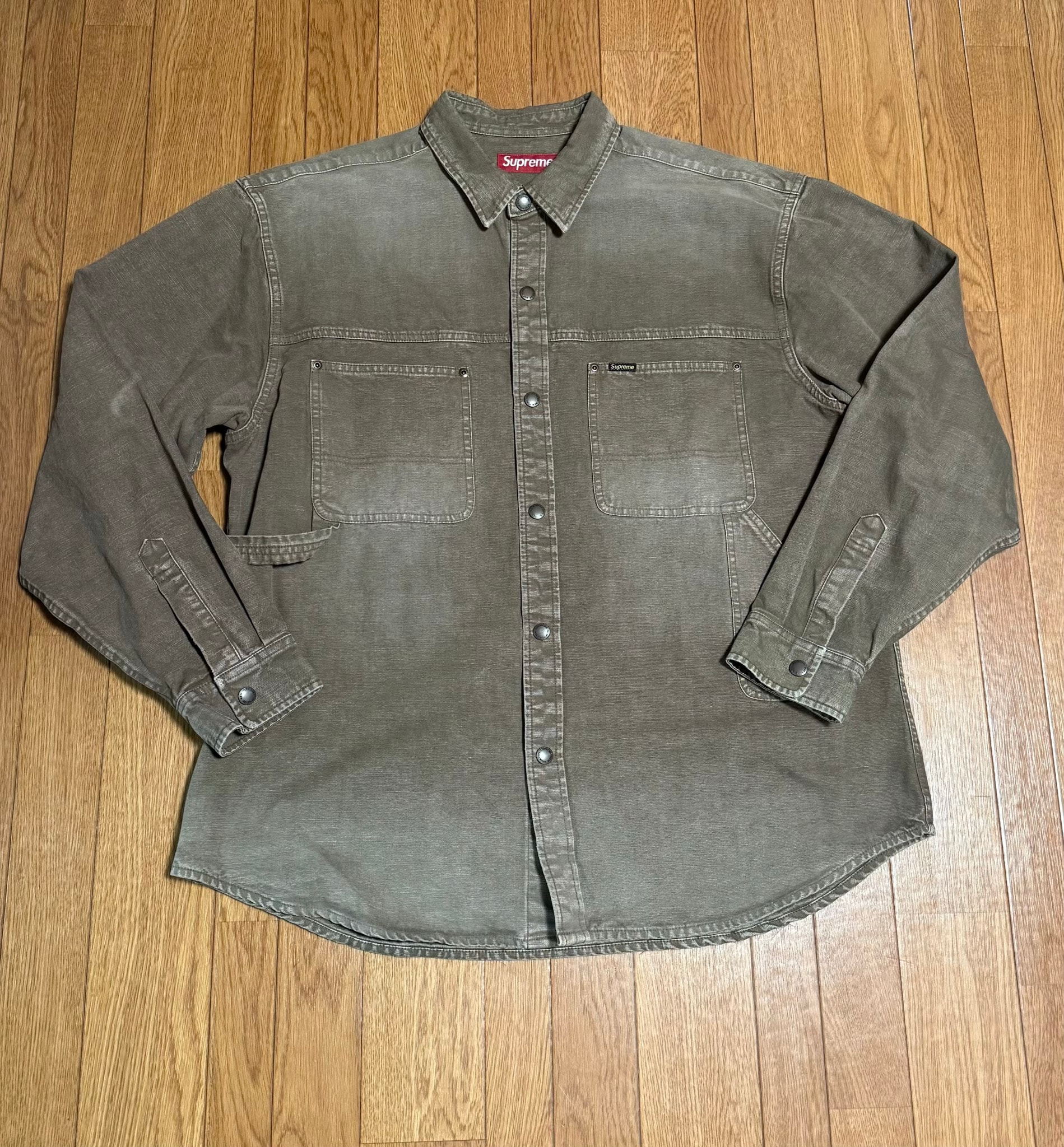 Supreme Worn Snap Painter Shirt "Brown"