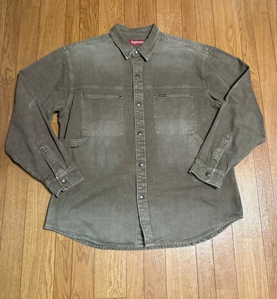 Supreme Worn Snap Painter Shirt "Brown"