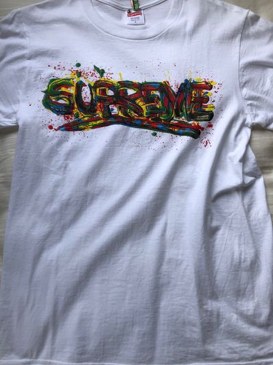 Supreme Paint Logo Tee "White"