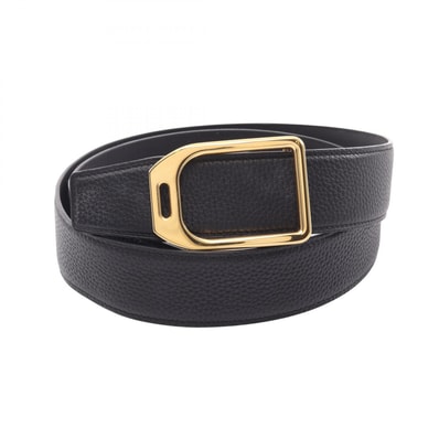 エルメス HERMES エトリエ リバーシブル ベルト 衣料品 トゴ トゴ X刻印(2016年製造) メンズ ブラック系 【中古】