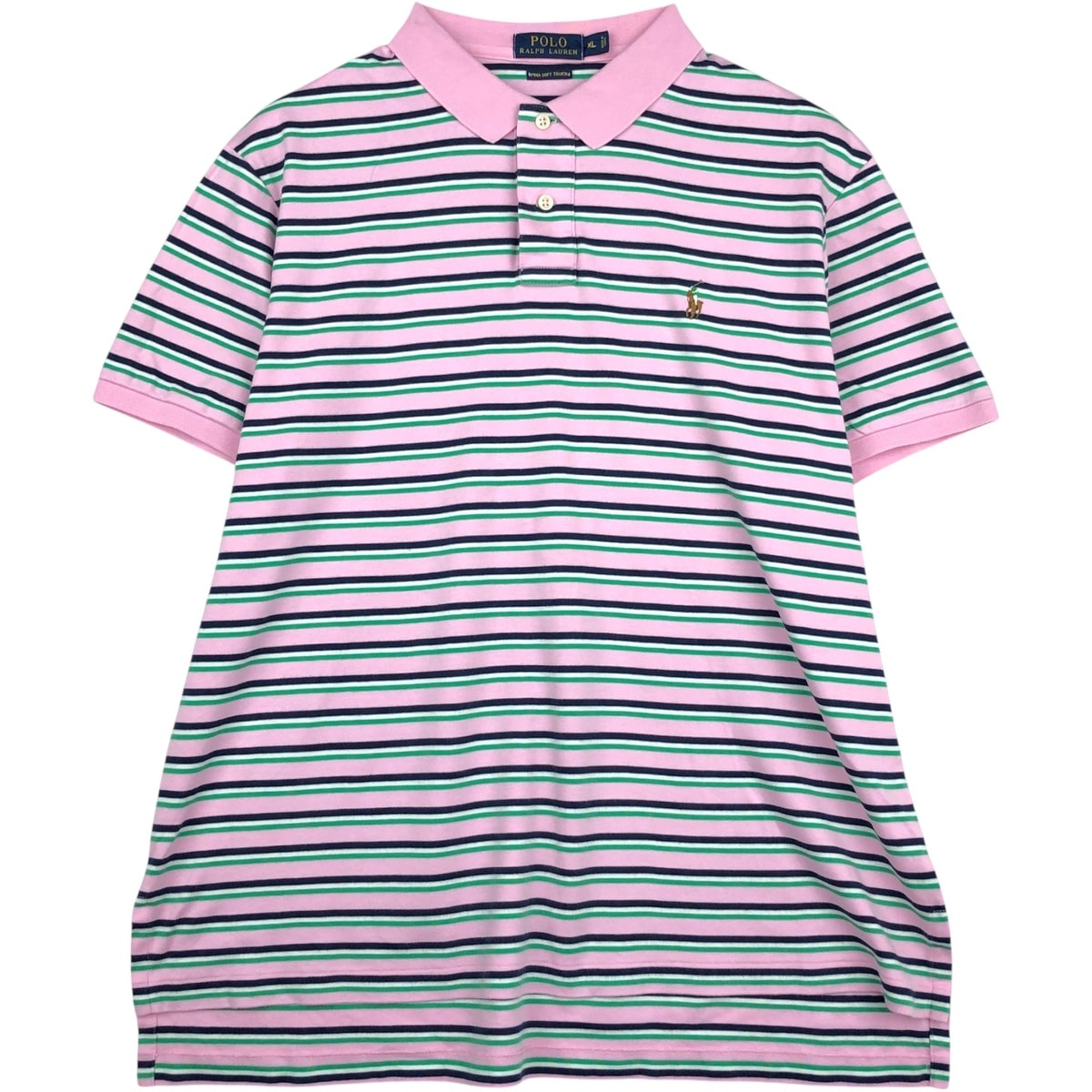 古着 ラルフローレン Ralph Lauren POLO RALPH LAUREN マルチボーダー 半袖 ボーダー ポロシャツ メンズXL相当/eaa643542