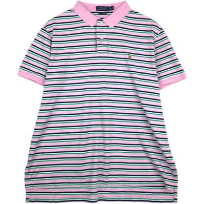 古着 ラルフローレン Ralph Lauren POLO RALPH LAUREN マルチボーダー 半袖 ボーダー ポロシャツ メンズXL相当/eaa643542