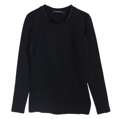 DOLCE&GABBANA ドルチェアンドガッバーナ シルク混 ロングスリーブ カットソー ブラック系 36【中古】