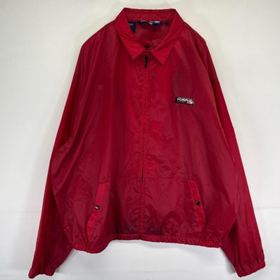 古着 ポロスポーツ POLO SPORTS ジャケット フルジップ ワンポイントロゴ 大きいサイズ 2XL レッド系 バックプリント メンズ