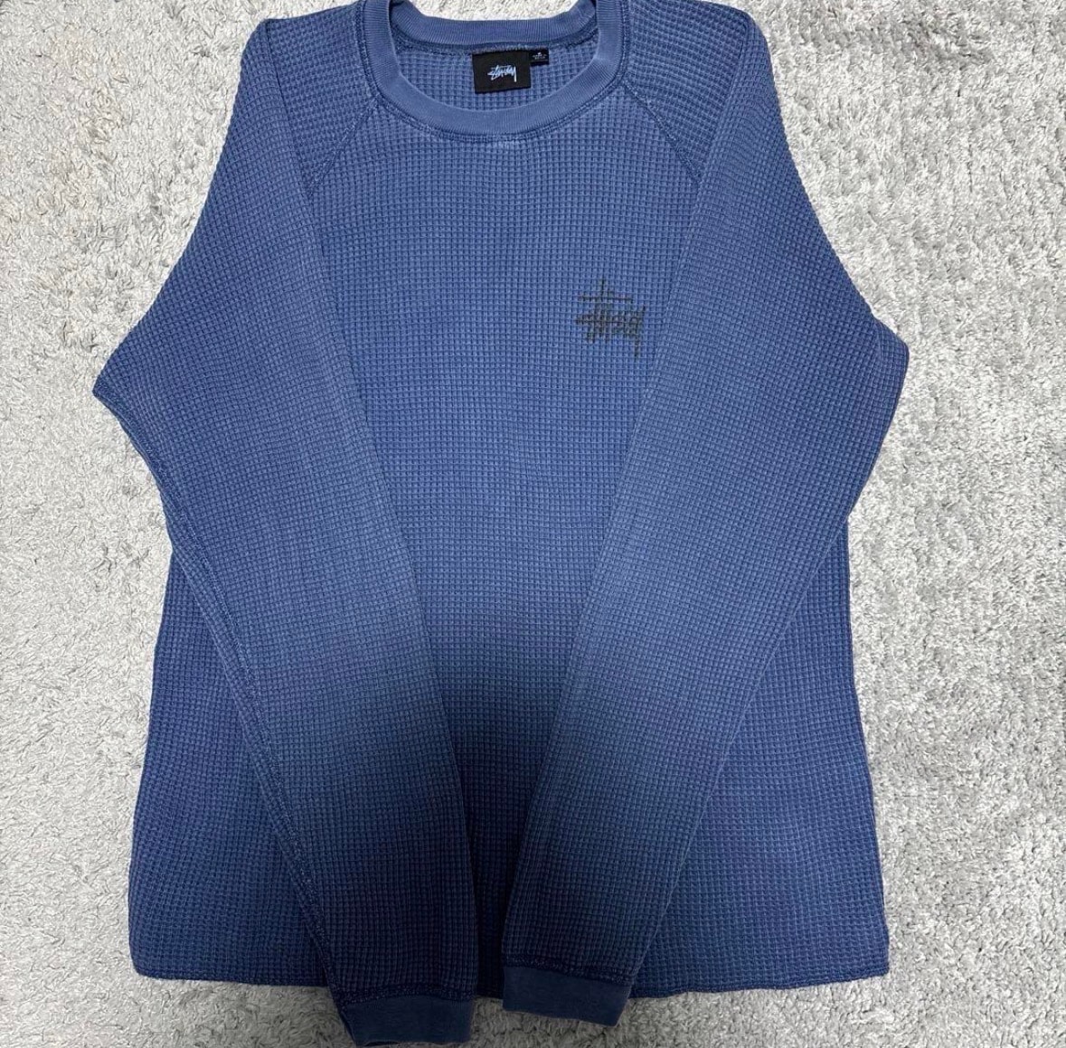Stussy Raglan Thermal LS Crew "Blue"