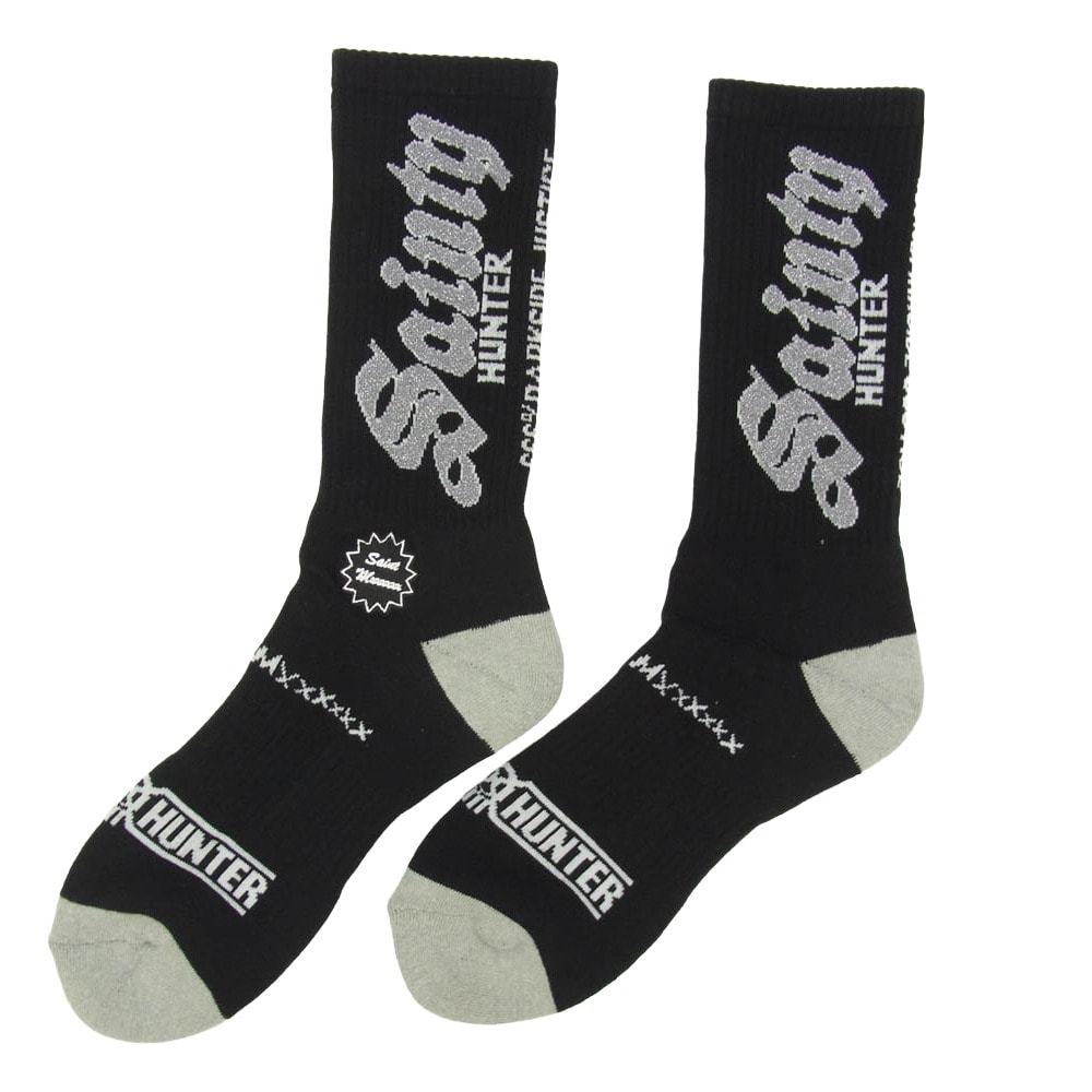 SAINT MICHAEL セントマイケル 26SS SM-MK8-0000-C39 x BOUNTY HUNTER バウンティーハンター BH_SOCKS SAINTY HUNTER ソックス 靴下 ブラック系 M【新古品】【未使用】【中古】