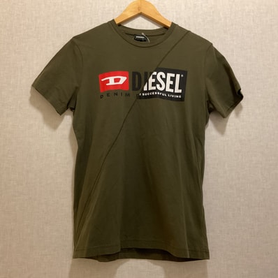 DIESEL 【ディーゼル】 半袖 Tシャツ ブランドロゴ プリント カーキー M