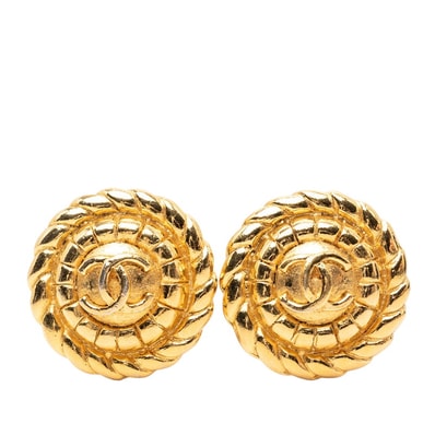 シャネル ココマーク ラウンド イヤリング ゴールド メッキ レディース CHANEL 【中古】