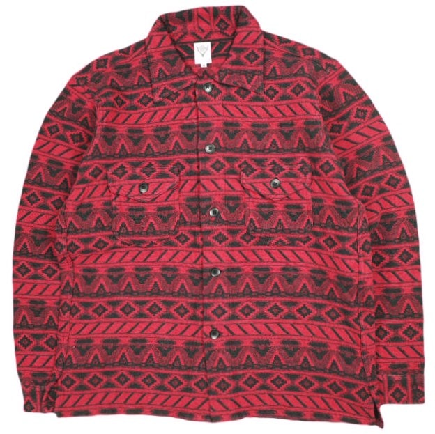 South2 West8 サウスツーウェストエイト S2W8 23AW Smokey Shirt - Cotton Dobby / Native Pattern スモーキーシャツ コットンドビー ネイティブパターン NS787 M RED 長袖 トップス