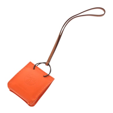 エルメス サックオランジュ バッグチャーム レザー オレンジ