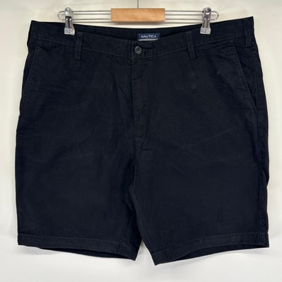 古着 ノーティカ NAUTICA ショートパンツ チノパン ハーフ 短パン ワンポイントロゴ 半ズボン w38 ブラック メンズ