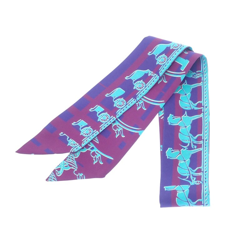 エルメス HERMES ツイリー スカーフ パープル【中古】【ABランク】