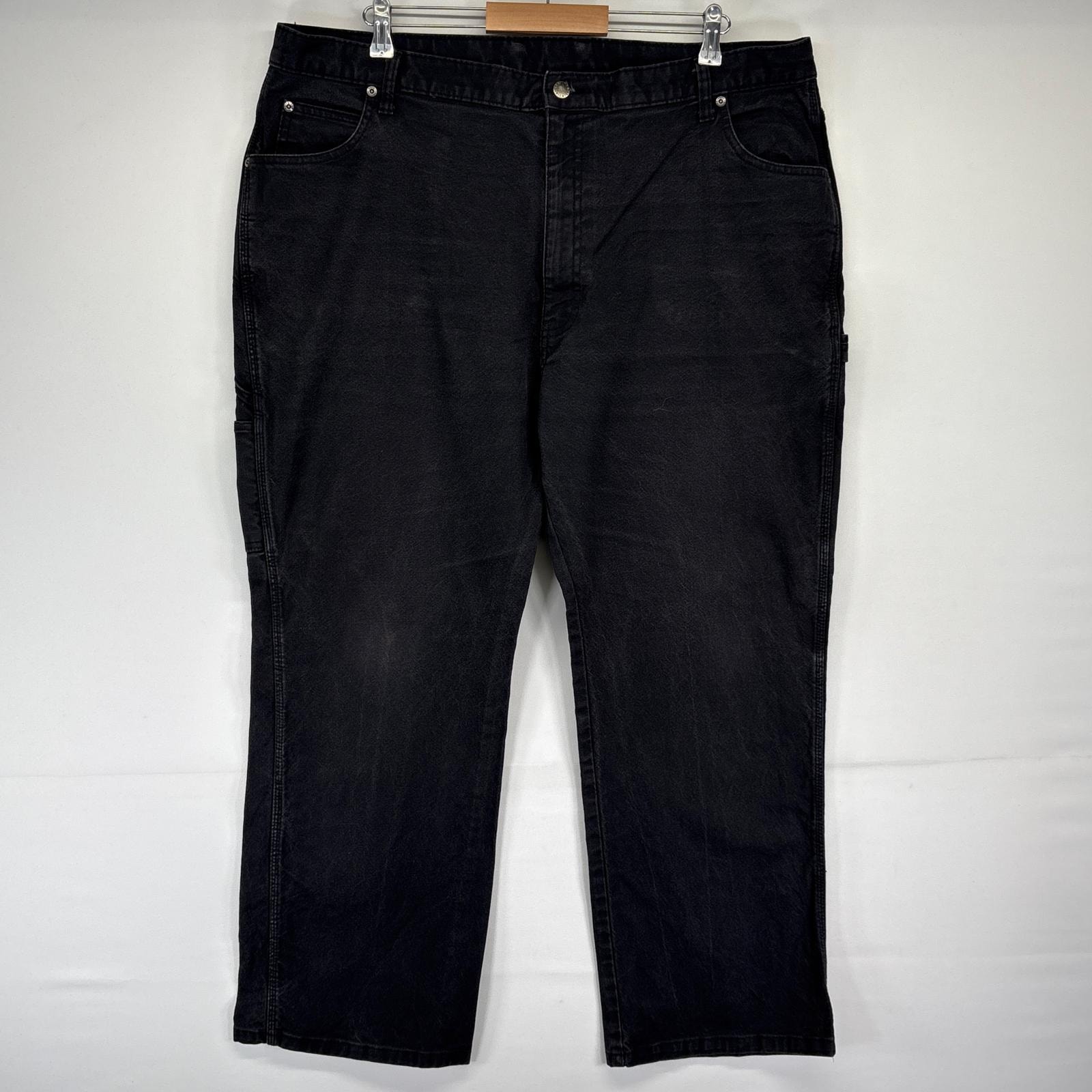 古着 ディッキーズ Dickies ワークパンツ ダック ペインター 大きいサイズ ワンポイントロゴ 長ズボン w42 L30 ブラック メンズ
