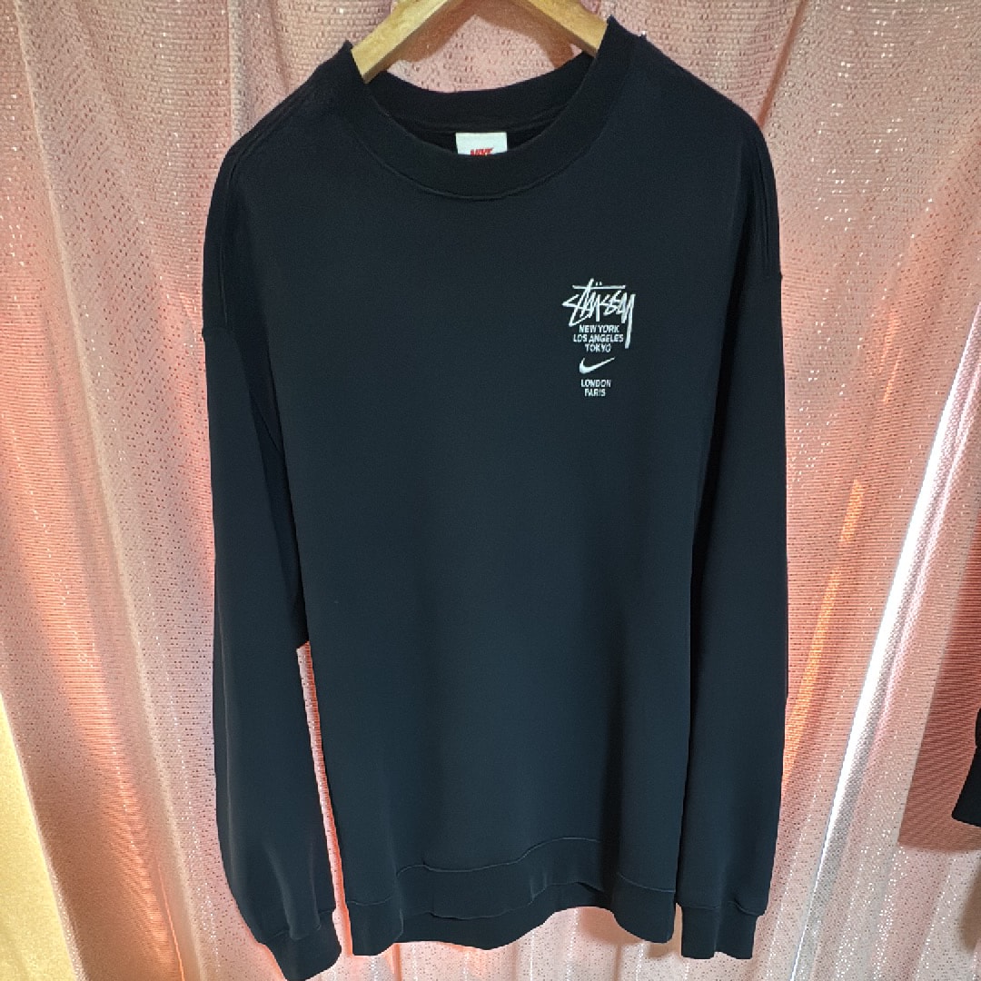 Nike x Stussy International Crewneck Sweatshirt (US Size) "Black" DC4198-010