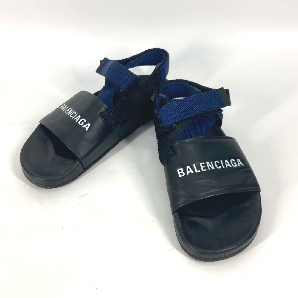 バレンシアガ BALENCIAGA ベルクロストラップサンダル 506348 靴 シューズ バイカラー サンダル レザー ブラック