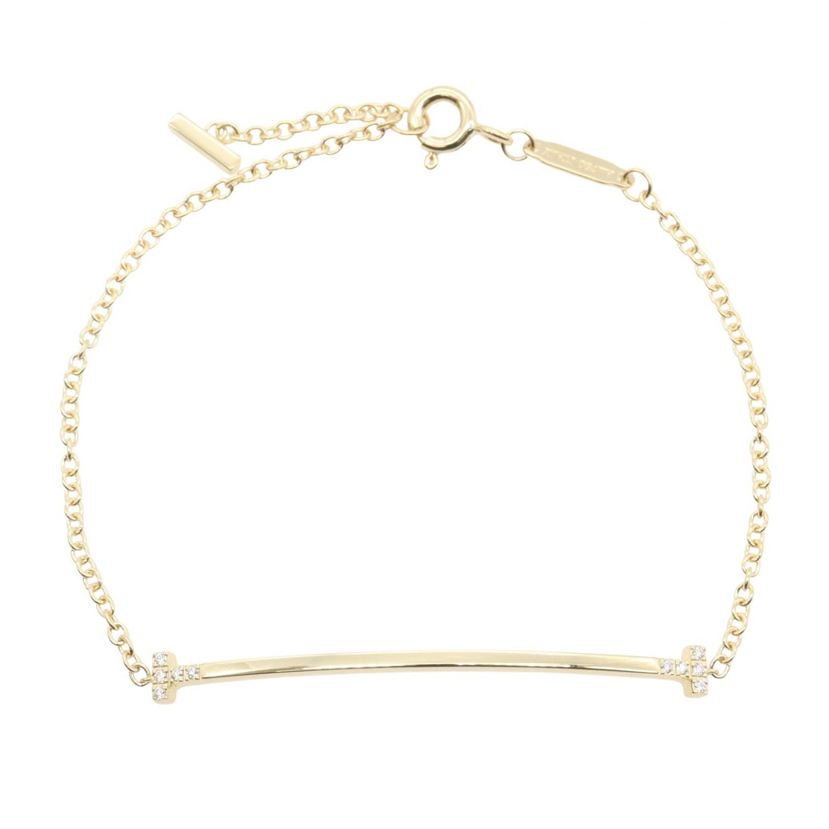 ティファニー TIFFANY&CO Tスマイル スモール ダイヤ ブレスレット ブレスレット アクセサリー K18(イエローゴールド) ダイヤモンド レディース ゴールド系 / クリア系 75369883 【中古】