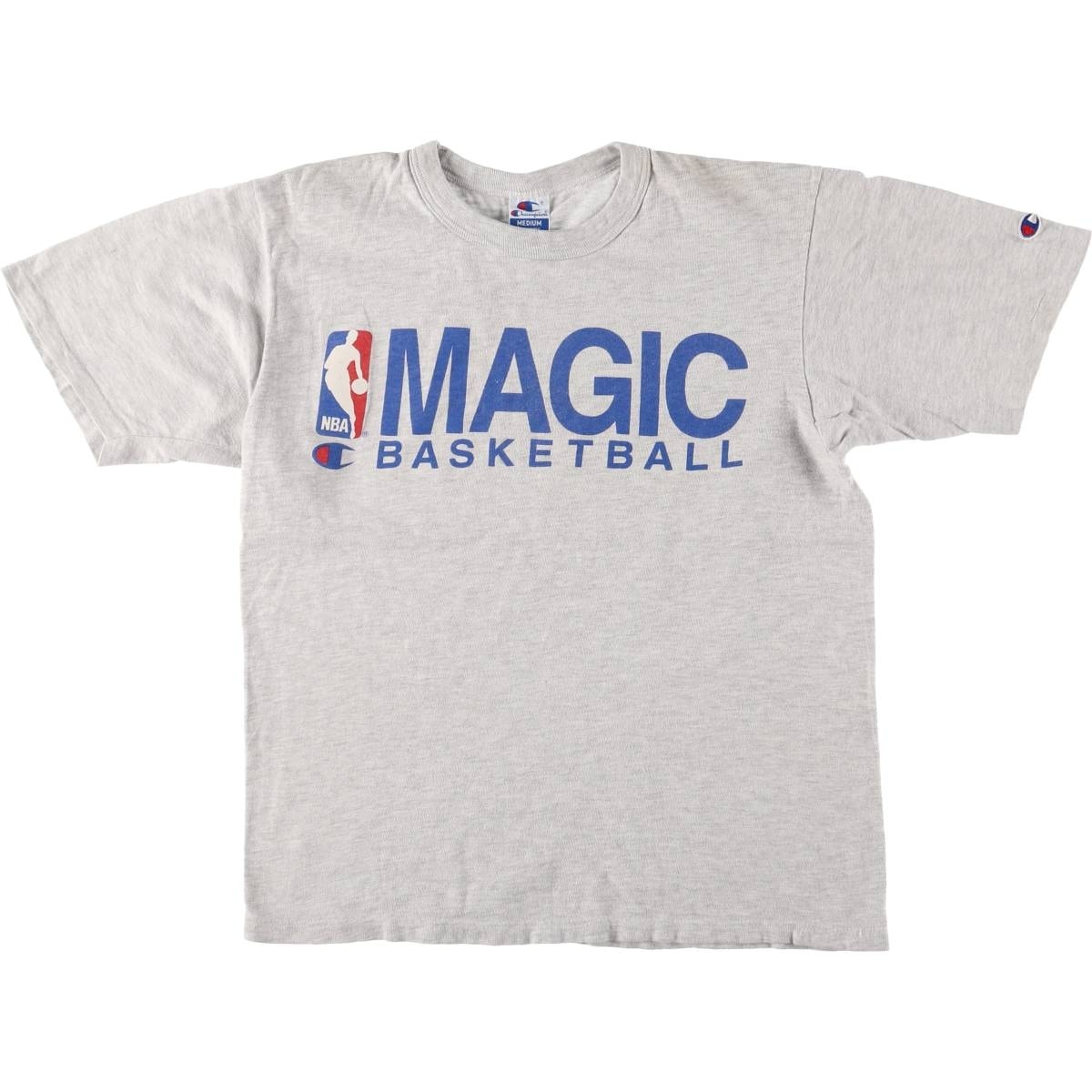 古着 90年代 チャンピオン Champion AUTHENTIC ATHLETICWEAR NBA ORLANDO MAGIC オーランドマジック ロゴプリントTシャツ USA製 メンズM相当 ヴィンテージ/eaa543453