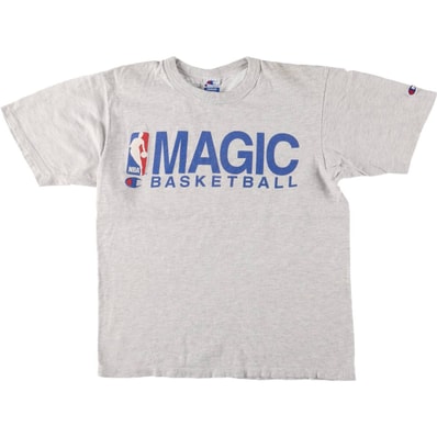 古着 90年代 チャンピオン Champion AUTHENTIC ATHLETICWEAR NBA ORLANDO MAGIC オーランドマジック ロゴプリントTシャツ USA製 メンズM相当 ヴィンテージ/eaa543453