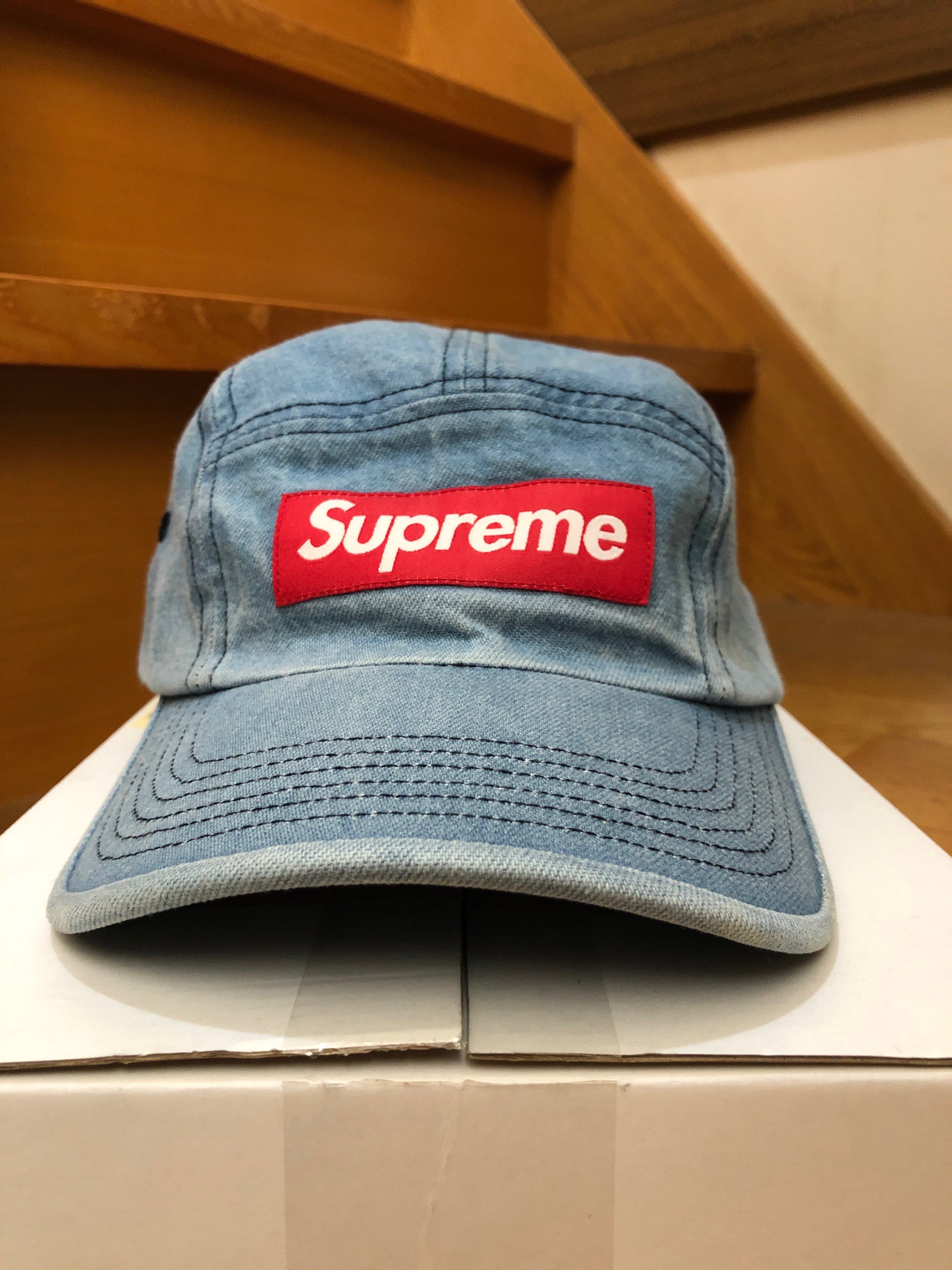 Supreme Washed Chino Twill Camp Cap "Denim"(21SS)