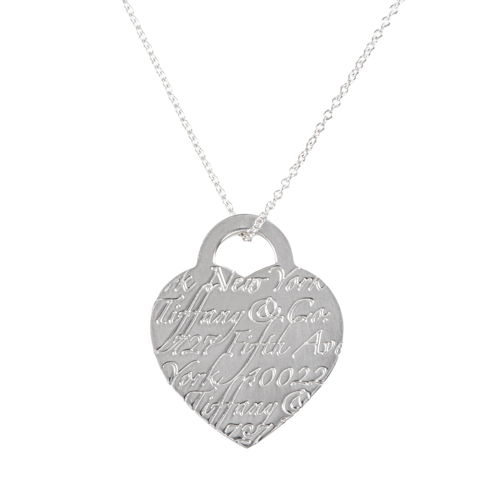 TIFFANY&Co. ティファニー ノーツ ハート タグ ペンダント ネックレス スターリングシルバー シルバー【中古】