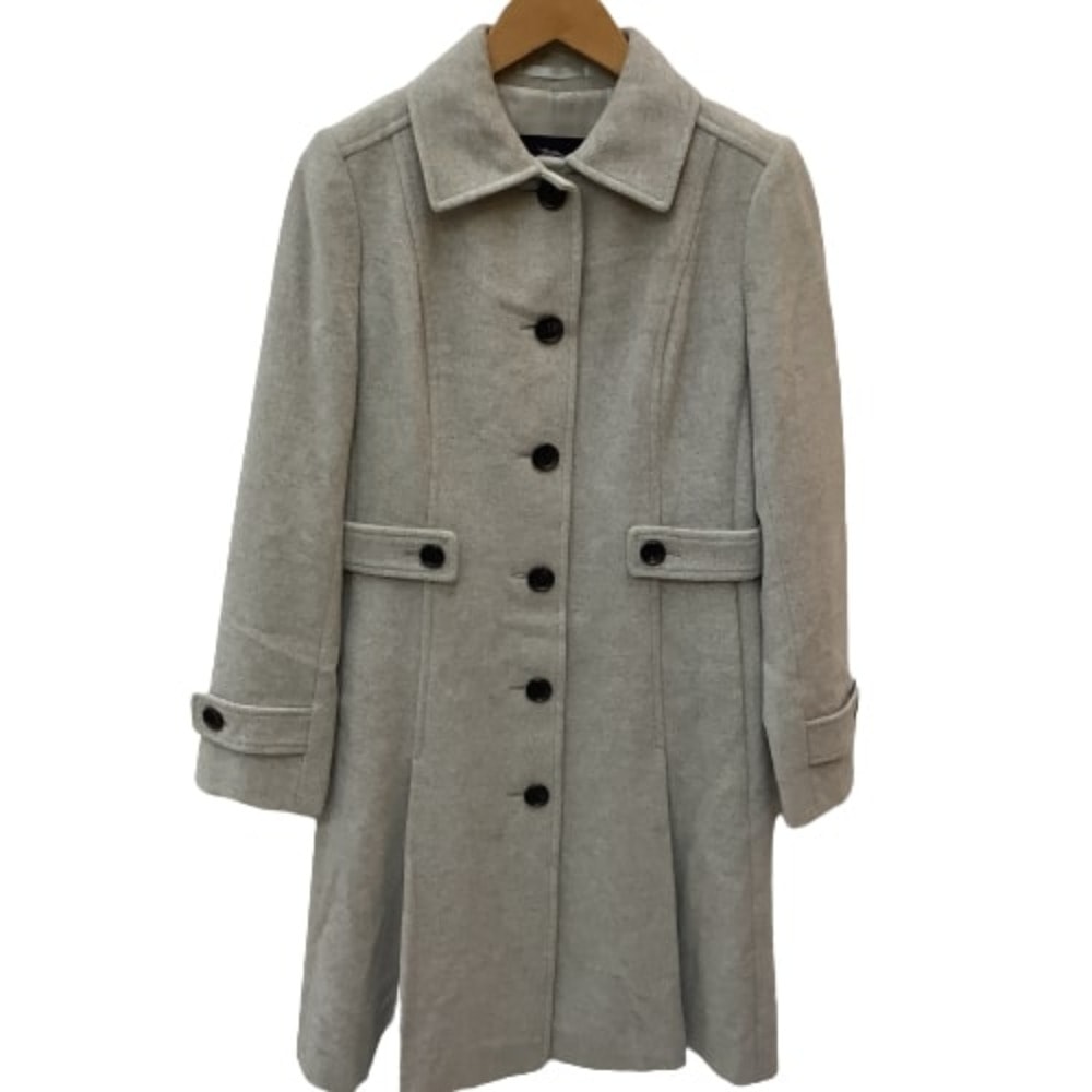 ♪♪BURBERRY バーバリー レディース ロングコート SIZE 38 アンゴラ60% ライトグレー