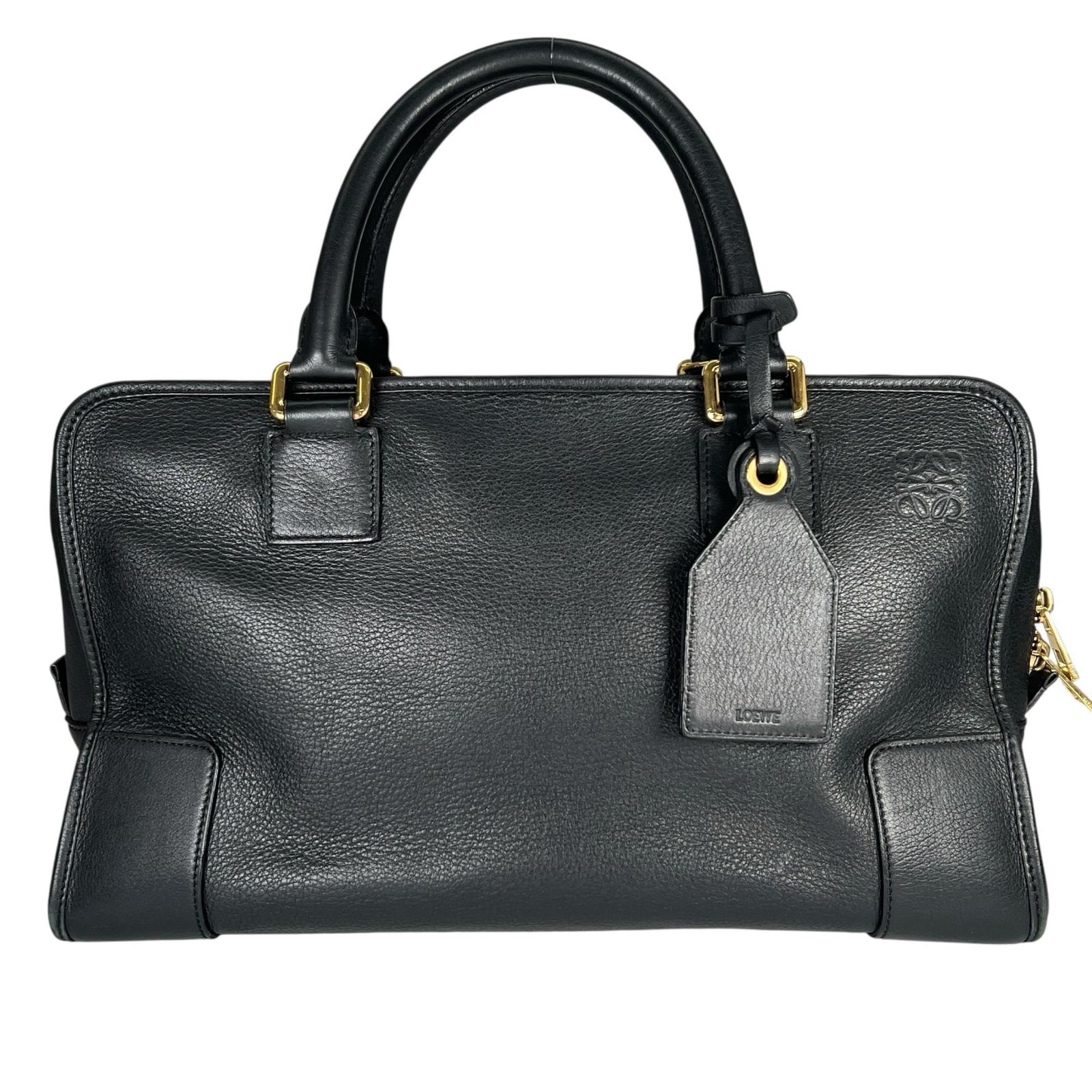 美品 LOEWE ロエベ アマソナ 11507 ハンドバッグ レザー ブラック メンズ 2way【中古】