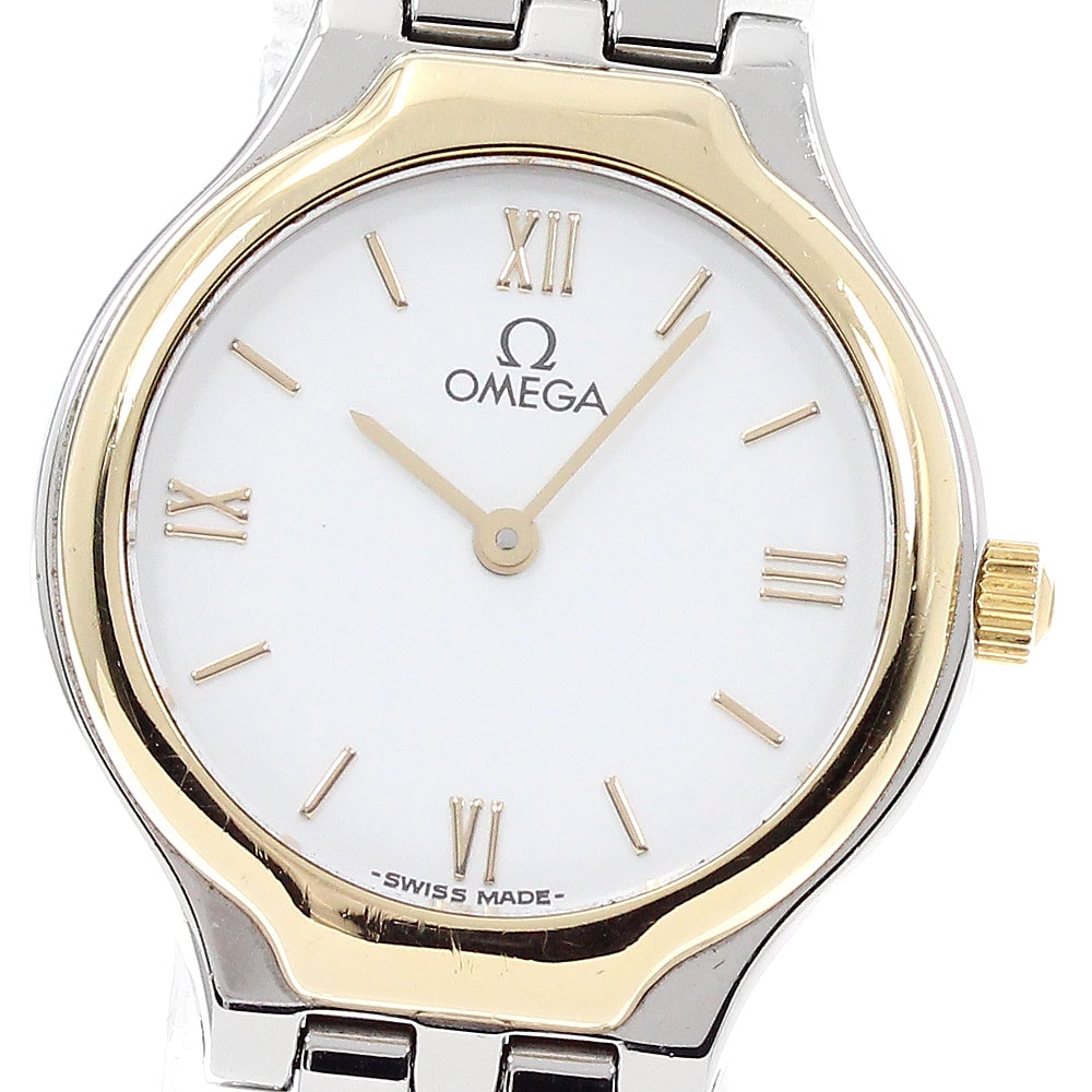 オメガ OMEGA デビル YGベゼル クォーツ レディース _944932