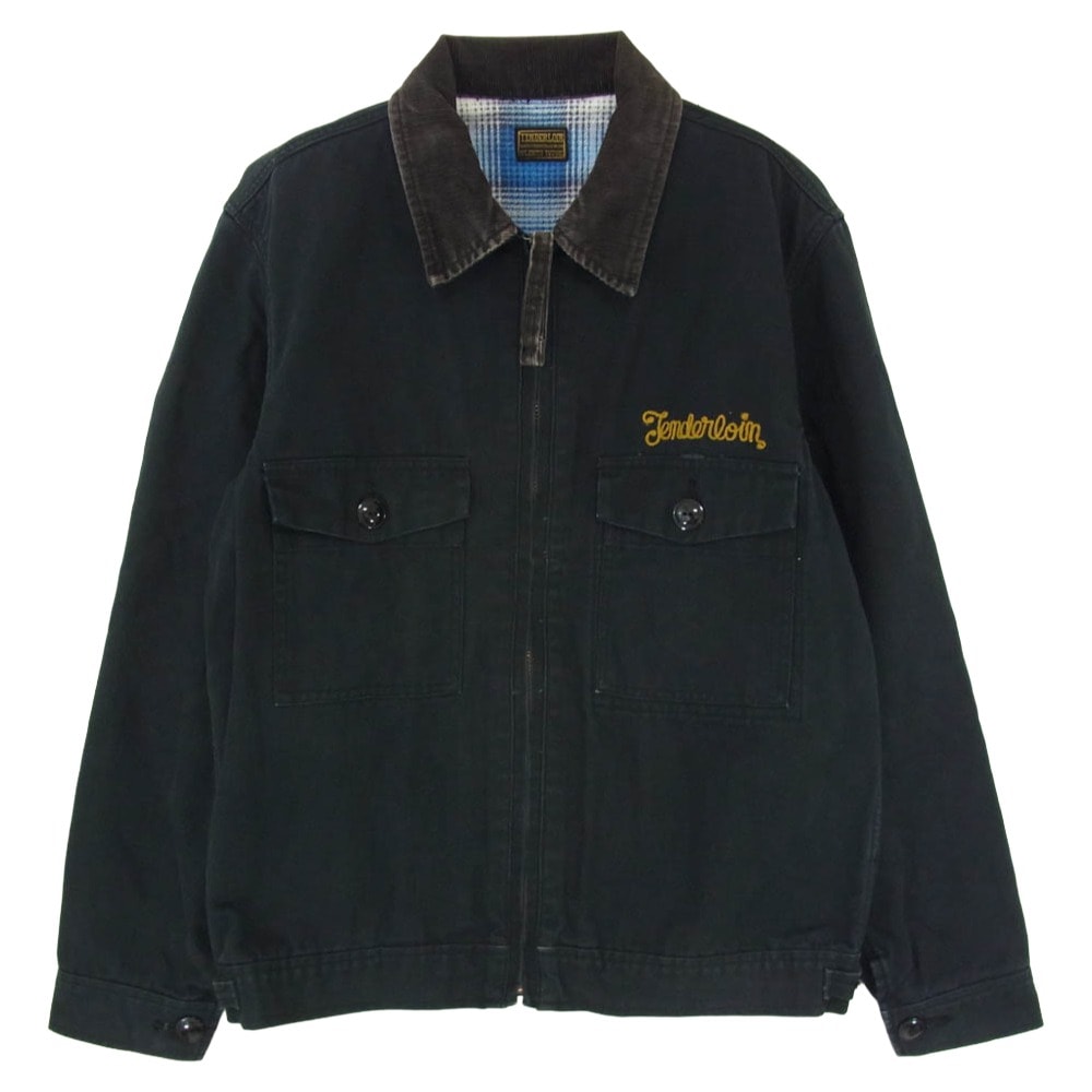 TENDERLOIN テンダーロイン K7 T-WORK JKT ケーセブン ダック 刺繍 裏ネル ワークジャケット ブラック系 M【中古】