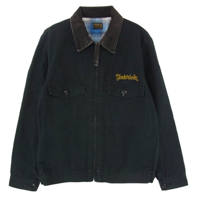 TENDERLOIN テンダーロイン K7 T-WORK JKT ケーセブン ダック 刺繍 裏ネル ワークジャケット ブラック系 M【中古】