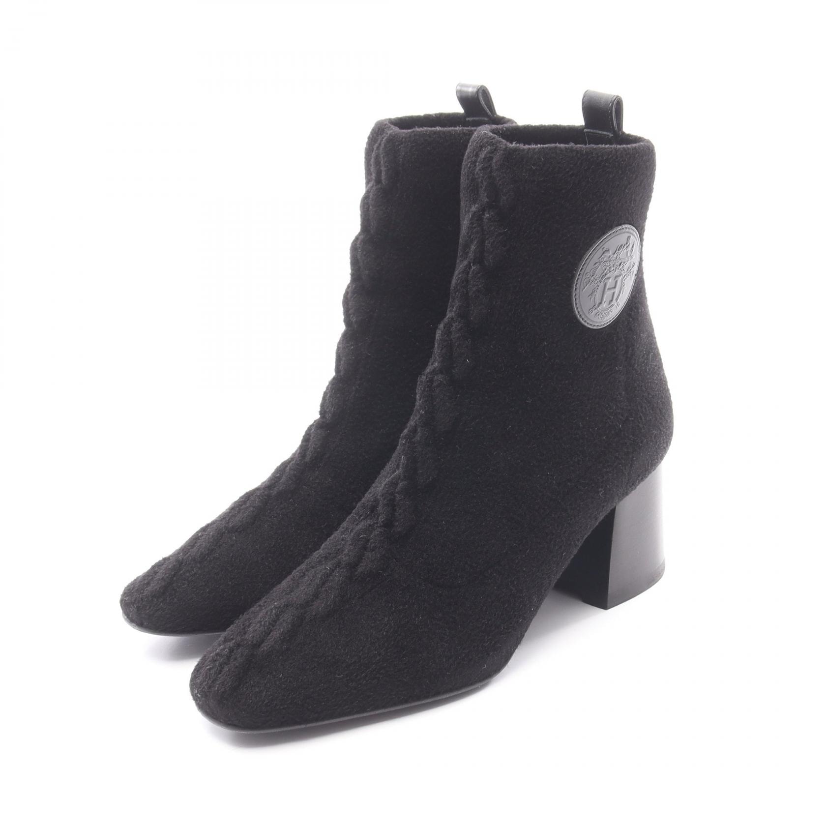 エルメス HERMES ヴォルヴェール 60 ブーツ 靴 ファブリック レディース ブラック系 【中古】