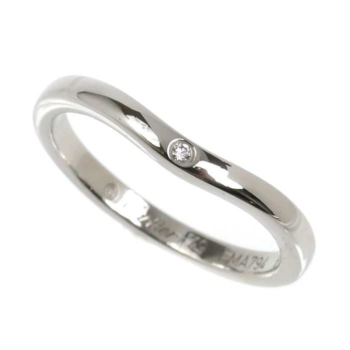 CARTIER カルティエ Pt950プラチナ バレリーナ カーブ ウェディング 3P ダイヤ リング・指輪 B4092949 ダイヤモンド 9号 49 3.1g レディース【中古】【美品】