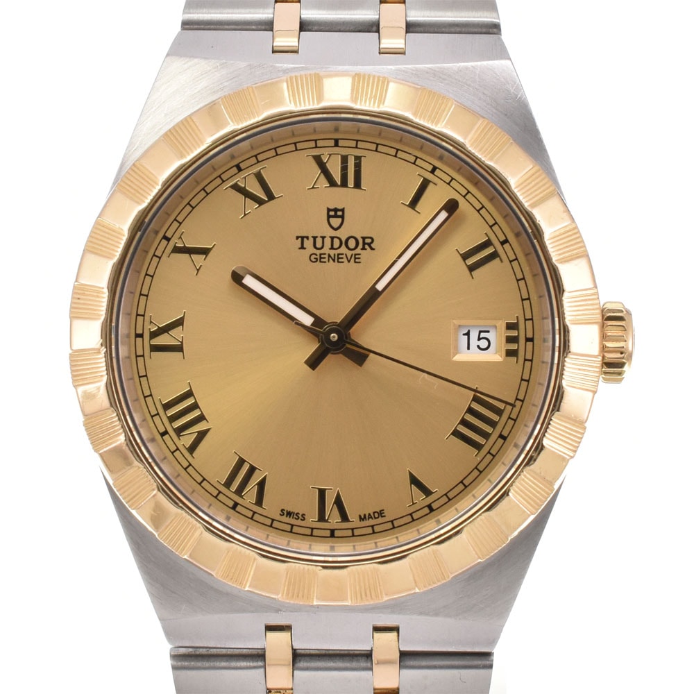 値下 チューダー TUDOR 28503 ロイヤル K18YG/SS シャンパン 自動巻き メンズ 良品 P#145578
