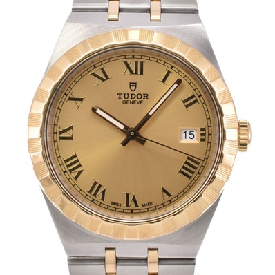 値下 チューダー TUDOR 28503 ロイヤル K18YG/SS シャンパン 自動巻き メンズ 良品 P#145578