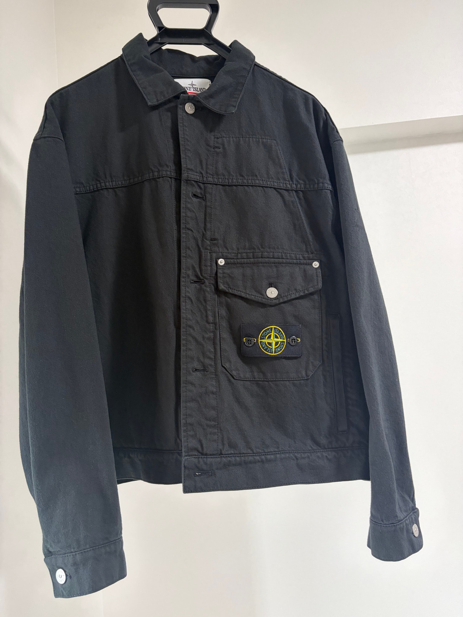 Supreme x Stone Island Denim Trucker Jacket "Black"