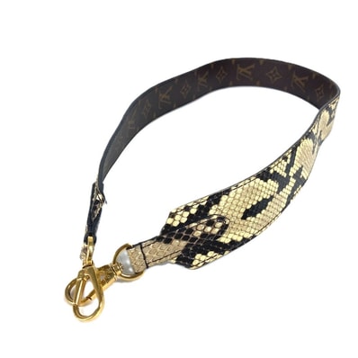 ルイヴィトン LOUIS VUITTON ロゴ J02308 モノグラム ショルダーストラップ パイソン ベージュ系