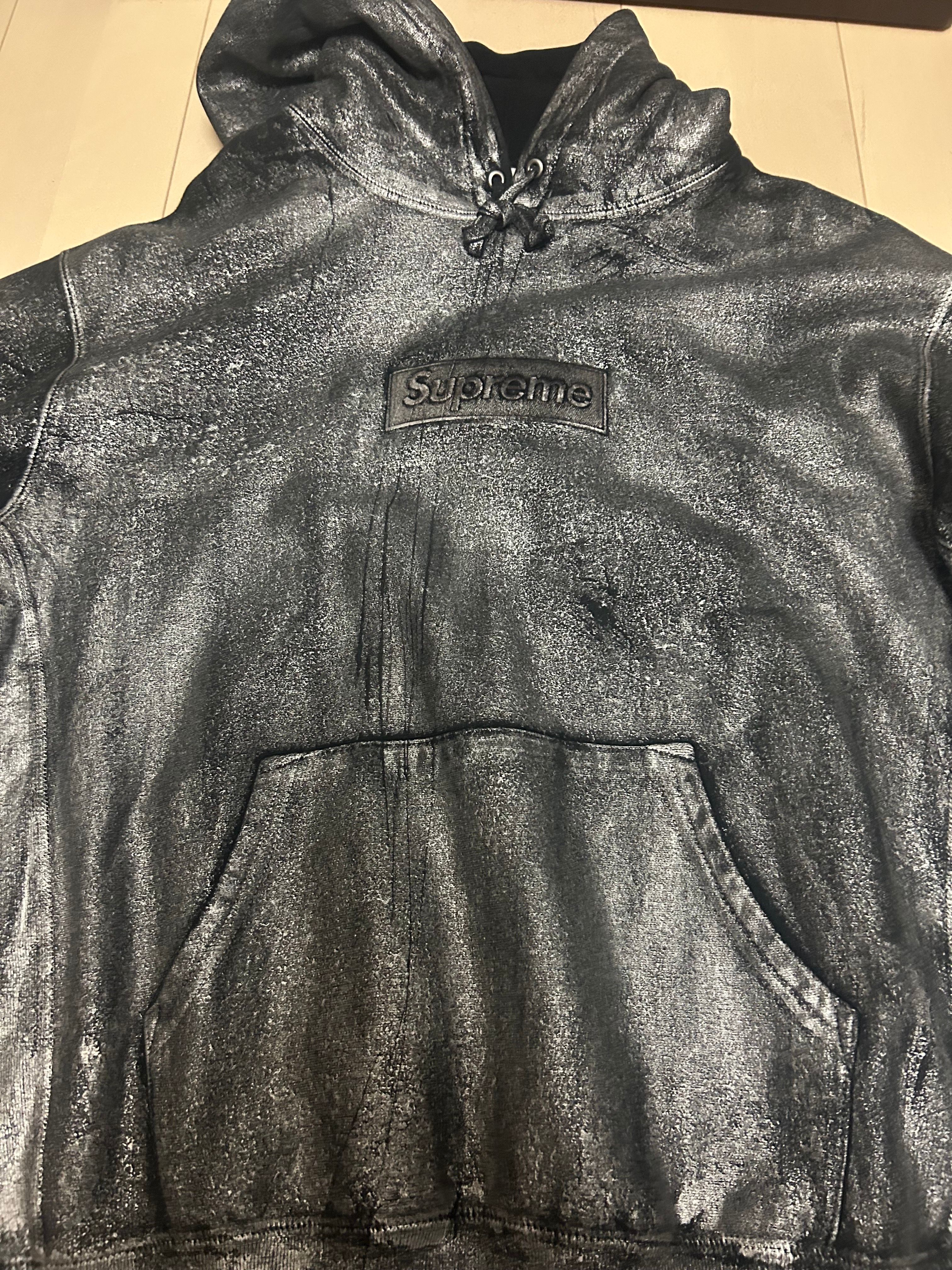 Supreme x MM6 Maison Margiela Foil Box Logo Hooded Sweatshirt "Black"