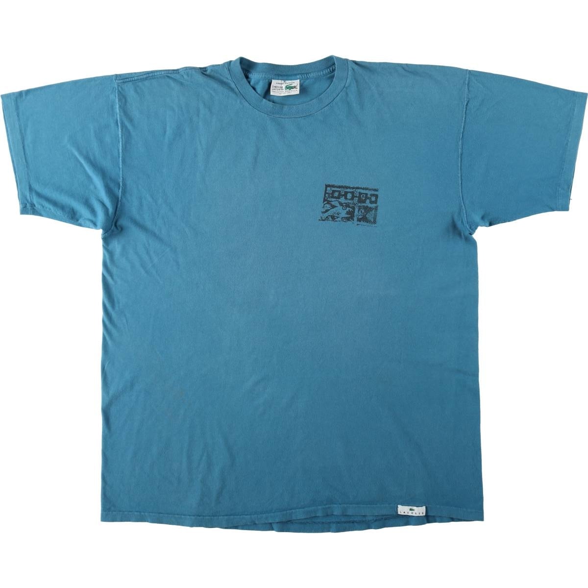 古着 ラコステ LACOSTE CHEMISE フレンチラコステ 半袖 プリントTシャツ USA製 メンズXL相当/eaa658629