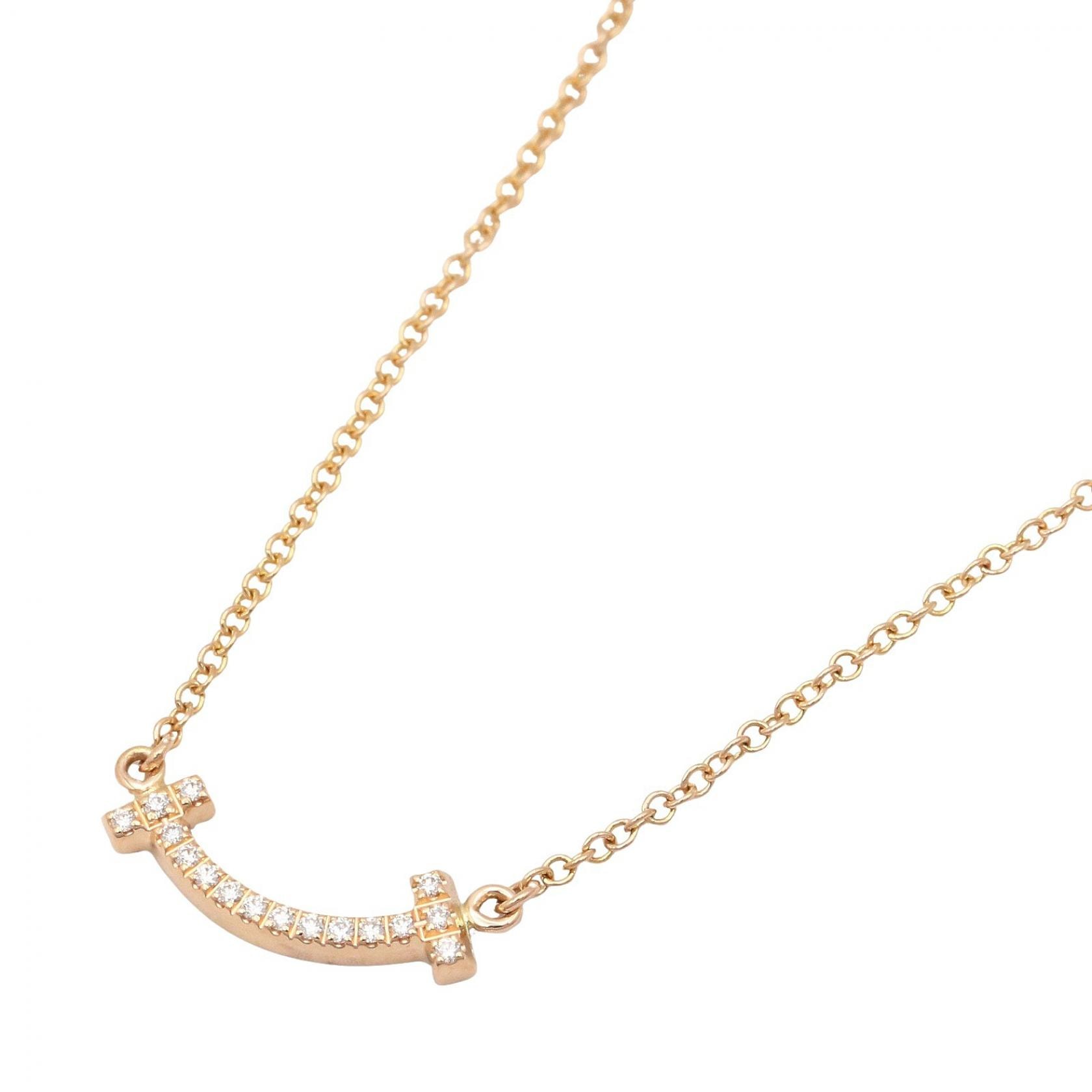 ティファニー TIFFANY&CO Tスマイルミニ ダイヤ ネックレス ネックレス ジュエリー K18(イエローゴールド) ダイヤモンド レディース クリア系 / ゴールド系 【中古】