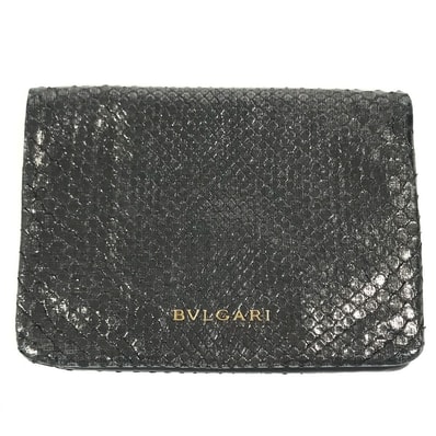ブルガリ BVLGARI ロゴ ミディアムウォレット 財布 2つ折り財布 レザー メタリック系