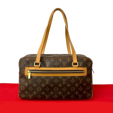 LOUIS VUITTON ルイヴィトン シテ GM モノグラム レザー PVC ショルダーバッグ ブラウン
34689