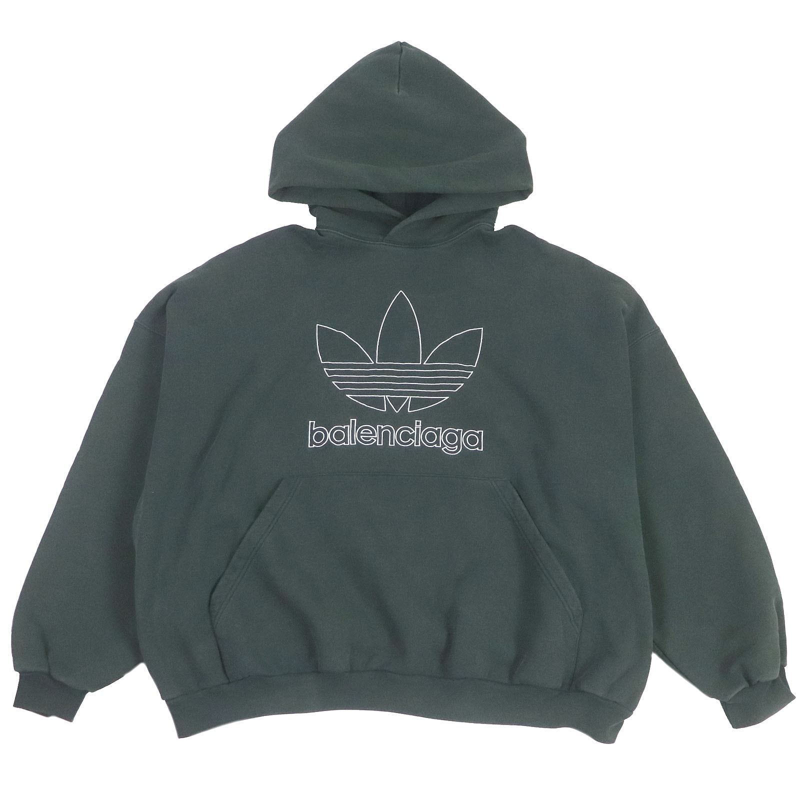 adidas BALENCIAGA Women's Hoodie Large Fit "Green"