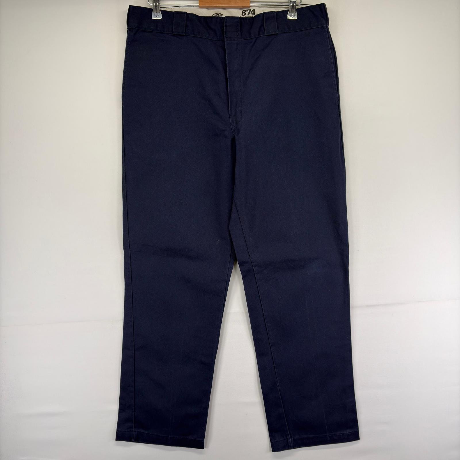 古着 ディッキーズ Dickies パンツ 874 ストレート ジッパーフライ ワーク 作業着 w38 L32  ネイビー メンズ
