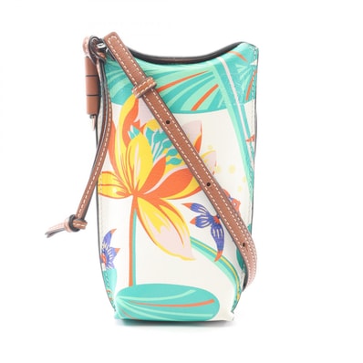 ロエベ LOEWE PAULA GATE POCKET WATERLILY ゲートポケット ショルダーバッグ バッグ レザー レディース ホワイト系 / ブラウン系 / マルチカラー 【中古】