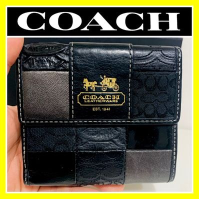 匿名配送■クロコ型押×パッチワーク■希少■高島屋購入■COACH コーチ 財布